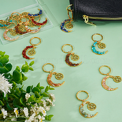 14 шт. 7 стиля брелок из сплава с драгоценными камнями в виде луны и звезд на тему чакры&nbsp;KEYC-GO00011