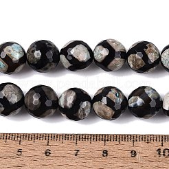 Stränge aus natürlichen Achat-Dzi-Perlen im tibetischen Stil&nbsp;G-Q606-12MM-01