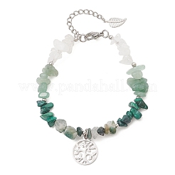 Браслет из натуральных смешанных драгоценных камней с бусинами&nbsp;BJEW-JB12976-04