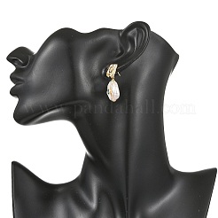 Pendientes colgantes de latón y concha de agua dulce natural&nbsp;EJEW-JE07444