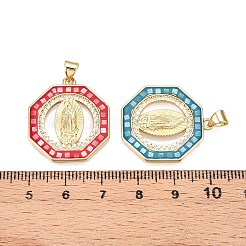 Латунные микропаве прозрачные подвески с фианитом&nbsp;KK-N254-215G