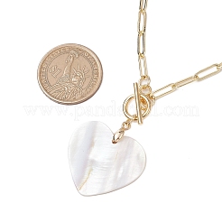 Collane con ciondolo a forma di cuore con conchiglia d'acqua dolce naturale&nbsp;NJEW-JN05152
