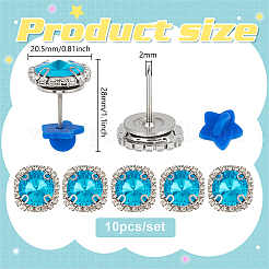 10 broche de aleación de vidrio con rhinestone&nbsp;AJEW-PH01689