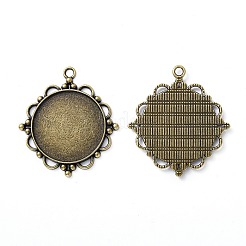 Antike tibetischer Stil Legierung Anhänger Fassungen&nbsp;LS-TIBEP-M018-92AB-NF