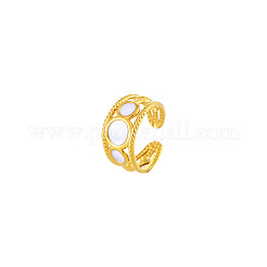 Bracciale aperto in acciaio inossidabile 304 smaltato con anelli per donna&nbsp;WGC62C5-02
