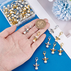 40 шт. подвеска в виде ангела из двухцветного стекла и сплава&nbsp;HJEW-PH02265