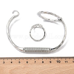 Комплекты колец и браслетов из кованой стали&nbsp;SJEW-C008-01P