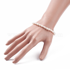 Armbänder mit natürlichen Perlenperlen und Federringverschlüssen aus Messing für Frauen&nbsp;X-BJEW-JB08037