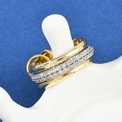 Латунные микро проложить пальцев кольца кубического циркония&nbsp;RJEW-D325-01PG-07
