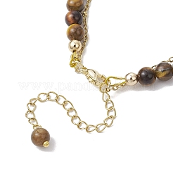 Bracciale multifilo con perline rotonde in fluorite naturale&nbsp;BJEW-JB12034