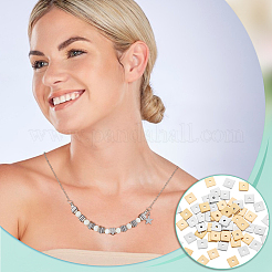 60 шт. 2-х цветные разделительные бусины из нержавеющей стали 304&nbsp;STAS-UN0059-53