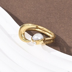 Anillos de puño de imitación de perlas acrílicas opacas&nbsp;RJEW-P177-03D-G