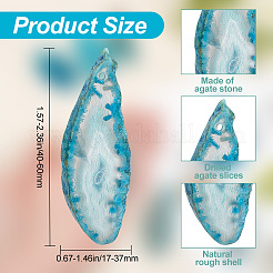 8 шт. большие подвески из натурального агата&nbsp;G-BC0001-46B