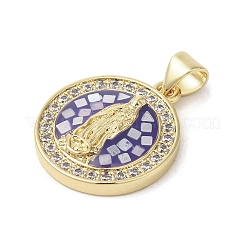 Pendentifs avec zircon cubiques à micro-pavés en laiton&nbsp;KK-K385-024G