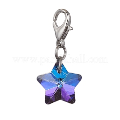 Украшение из гальванического стекла в форме звезды&nbsp;HJEW-JM01583-02