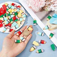 60 Stück undurchsichtige Cabochons aus Bleistiftharz&nbsp;CRES-HS0001-03