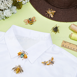 6 Stück Emaille-Anstecknadeln mit Bienen- und Käfermotiven in 6 verschiedenen Ausführungen&nbsp;JEWB-PH0001-80