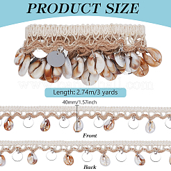 Ruban de dentelle à franges en coton de style ethnique de 3 mètre&nbsp;OCOR-WH0100-35E