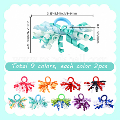 18 шт. 9-х цветные эластичные резинки для волос из полиэстера&nbsp;OHAR-SP0001-02B