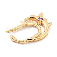 Orecchini in vero ottone placcato oro 14k con zirconi cubici&nbsp;EJEW-M232-01E-G