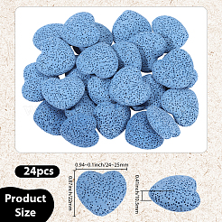 24 pz perline di roccia lavica naturale non cerata&nbsp;G-PA0002-13A
