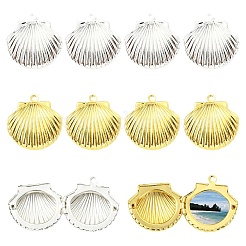 10 Stück Medaillon-Anhänger aus Messing in 2 Farben mit Rack-Beschichtung&nbsp;KK-YW9D8D-01