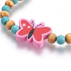 Perles en bois enfants bracelets extensibles&nbsp;BJEW-JB04129-01