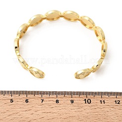 Религиозные латунные браслеты-манжеты&nbsp;BJEW-K296-02B-G