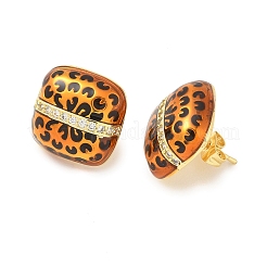 Aretes de circonita cúbica transparente con micropavé de latón para mujer&nbsp;EJEW-A169-01B-G