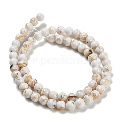 Собранные нити бусин из синтетического камня и ракушек трохус&nbsp;G-B128-08B-01