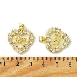 Подвески из латуни с микро паве ко Дню матери&nbsp;KK-H472-08G-01