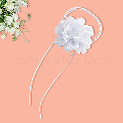 1 шт. ретро-ткань роза цветок вощеный шнур обертка колье колье для женщин&nbsp;NJEW-CP0001-05B