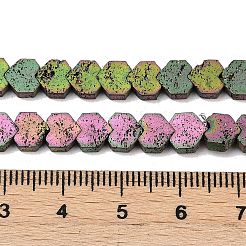 Fili di perle di roccia lavica naturale elettrodeposta&nbsp;G-K388-04A-01