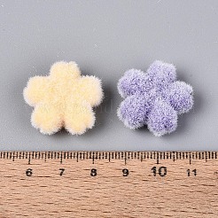 Флокированные непрозрачные акриловые бусины-цветы&nbsp;OACR-T030-06M