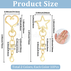20 шт. 2 стиля поворотных застежек из цинкового сплава&nbsp;FIND-SP0004-24LG