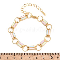 Bracelets en acier inoxydable 304 émaillé à maillons rectangulaires pour femmes&nbsp;SA-CBA065A-06G