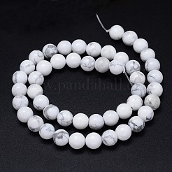 Brins de perles rondes de howlite naturelle&nbsp;G-F222-14-12mm