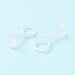 Cuoricino 999 orecchini a bottone in argento pregiato&nbsp;EJEW-I260-30S