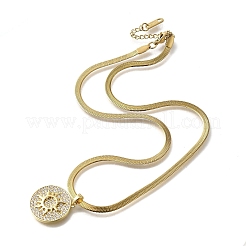 Латунные подвески-солнца с микропаве из прозрачных кубических цирконий&nbsp;NJEW-H066-02G