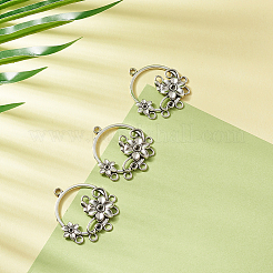 Supports de strass de connecteur en alliage de style tibétain&nbsp;PALLOY-TA0001-20AS
