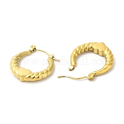 Ионное покрытие (ip) 304 нержавеющая сталь серьги-кольца в форме сердца для женщин EJEW-L237-05G