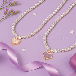 3 шт. 3-х цветный сплав эмали сердце кулон ожерелье&nbsp;NJEW-HY0001-27