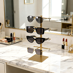 Présentoirs à lunettes de soleil tour à un niveau en acier inoxydable 201&nbsp;ODIS-WH0086-221A