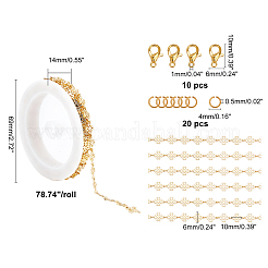 Латунные бисерные цепочки ручной работы&nbsp;CHC-CA0001-06