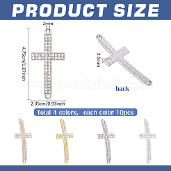 40 pz 4 colori lega religiosa cristallo strass connettore charms&nbsp;FIND-PH0038-10