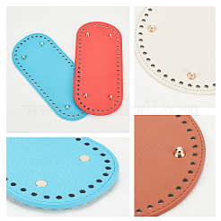 4 Stück 2 Stile oval & flach rund PU-Lederboden&nbsp;DIY-PH0003-55