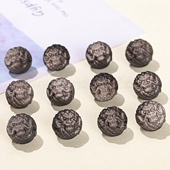 Натуральные серебряные бусины из обсидиана&nbsp;LS-PW-WG68458-01