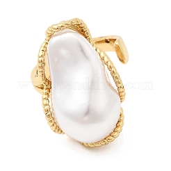 Латунные кольца-манжеты из АБС-пластика с имитацией жемчуга для женщин&nbsp;RJEW-B160-03G