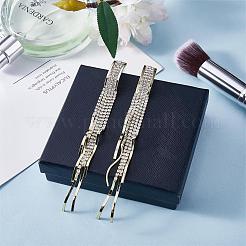 Boho nappa lampadario orecchini cubic zirconia orecchini lunghi orecchini pendenti in cristallo orecchini lunghi a catena lunga orecchini nappa con strass lunghi per le donne&nbsp;JE1070A