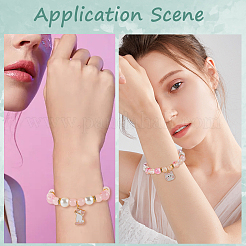 Наборы для самостоятельного изготовления браслетов из эмалевого сплава и стеклянных бусин в виде кошки&nbsp;DIY-SC0030-79